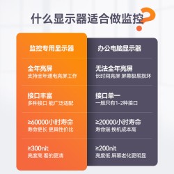 威普森（WINPSEN）监控显示器 电脑显示屏 家用办公 4K超高清节能 工业级安防监视器 可壁挂