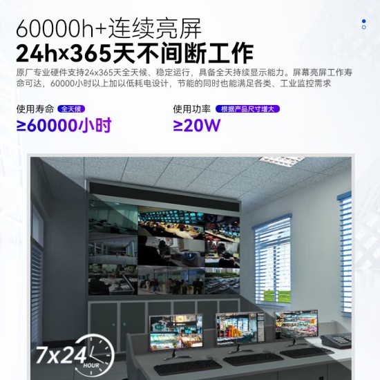 威普森（WINPSEN）19英寸显示器 LED高清监视器 家用办公工业安防监控电脑显示屏 HDMI+VGA接口 可壁挂
