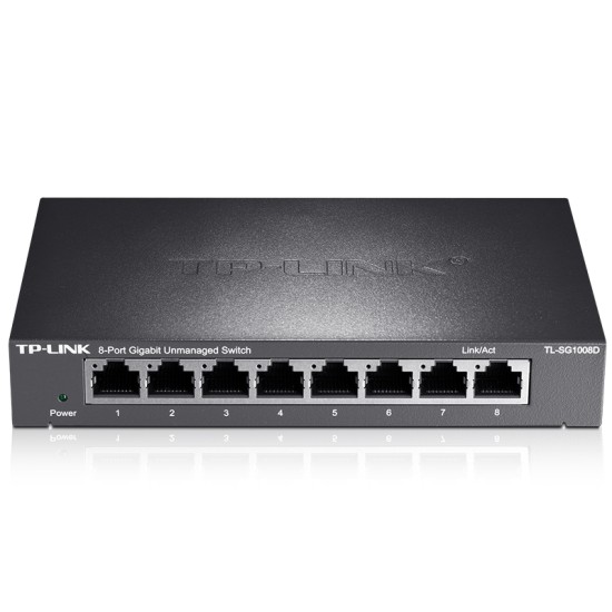 普联（TP-LINK） 8口千兆交换机 企业级交换器 监控网络网线分线器 分流器 金属机身 TL-SG1008D